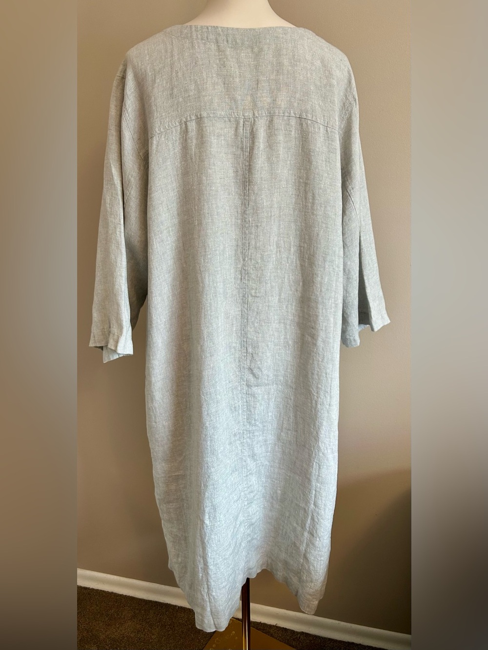 Eileen Fisher Woman Sparkle Linen Tunic Dress - Picture 6 of 11
